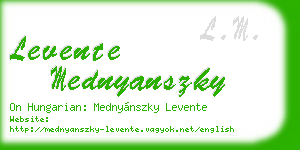 levente mednyanszky business card